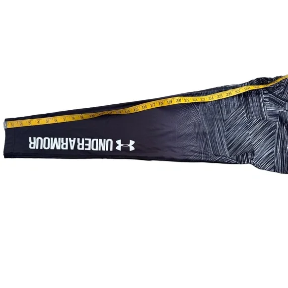 Under Armour Womens Leggings Size M/L Black White Geometric Ombre Activewear Gym - Picture 6 of 12